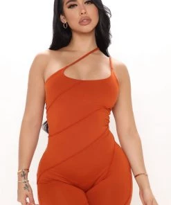 FashionNob Casual Nights Jumpsuit - Copper Teddies & Babydolls