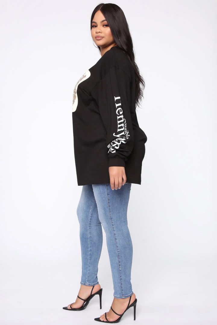 Fashion Nova Teddies & Babydolls Hennything Is Possible LS Top - Black 10 Fashion Nova Teddies & Babydolls Hennything Is Possible LS Top - Black