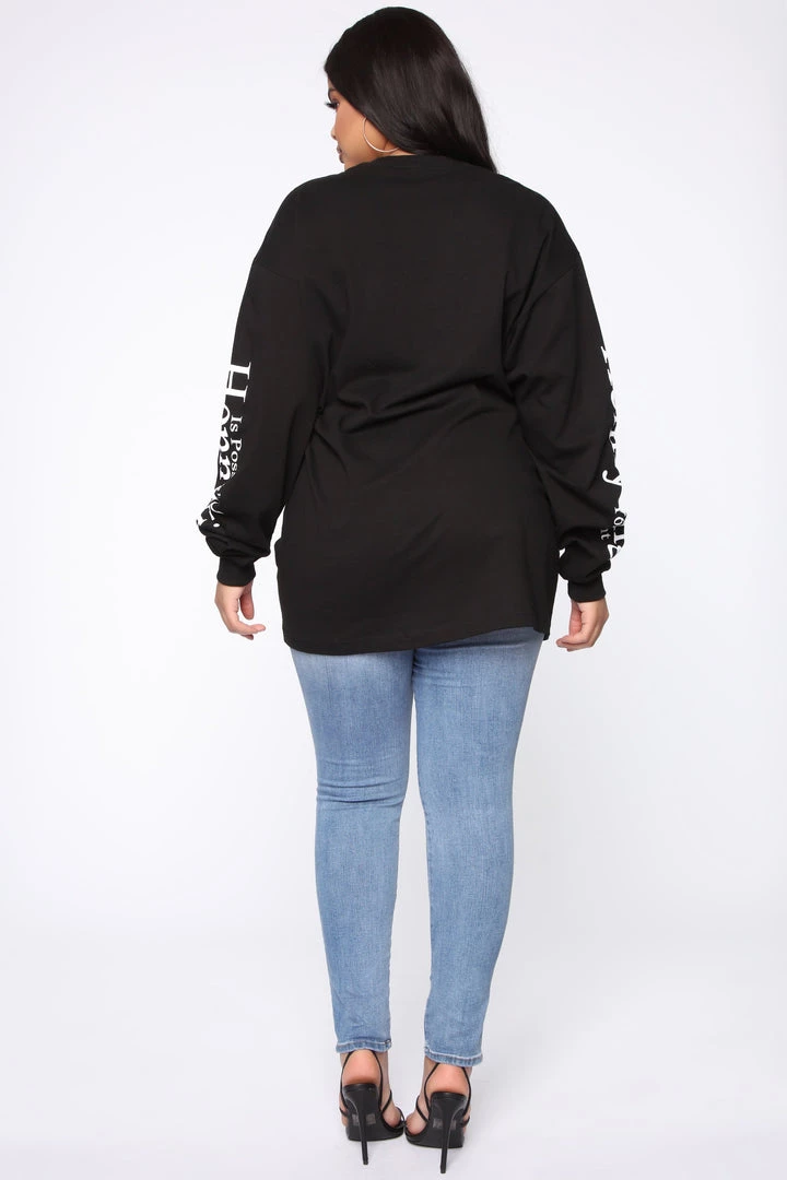 Fashion Nova Teddies & Babydolls Hennything Is Possible LS Top - Black 13 Fashion Nova Teddies & Babydolls Hennything Is Possible LS Top - Black