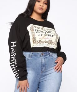 Fashion Nova Teddies & Babydolls Hennything Is Possible LS Top - Black 23 Fashion Nova Teddies & Babydolls Hennything Is Possible LS Top - Black