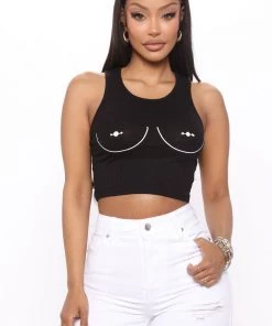 Mysite Ditch Your Bra Tank Top - Black New Today