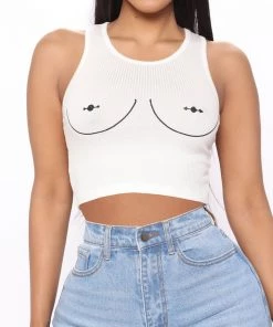 Mysite Ditch Your Bra Tank Top - White