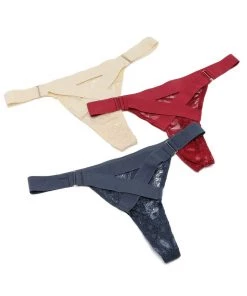 Fashion Nova Perfect Ex Lace 3 Pack Thong Panties - Blue/combo