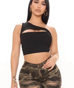Fashion Nova Keep It Realer Than Real Crop Top - Black Teddies & Babydolls