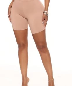 Mysite Teddies & Babydolls Out Of My League Biker Shorts - Taupe