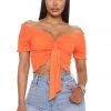 Mysite Like Lovers Crop Top - Orange Teddies & Babydolls