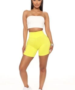 Mysite Teddies & Babydolls Out Of My League Biker Shorts - Chartreuse
