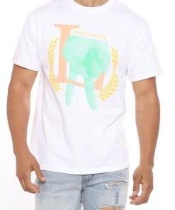 Fashion Nova Peace And Love Short Sleeve Tee - White New Today