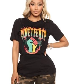 Mysite Teddies & Babydolls Freedom Day Tee - Black