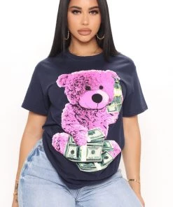 Mysite Money Bear Top - Navy