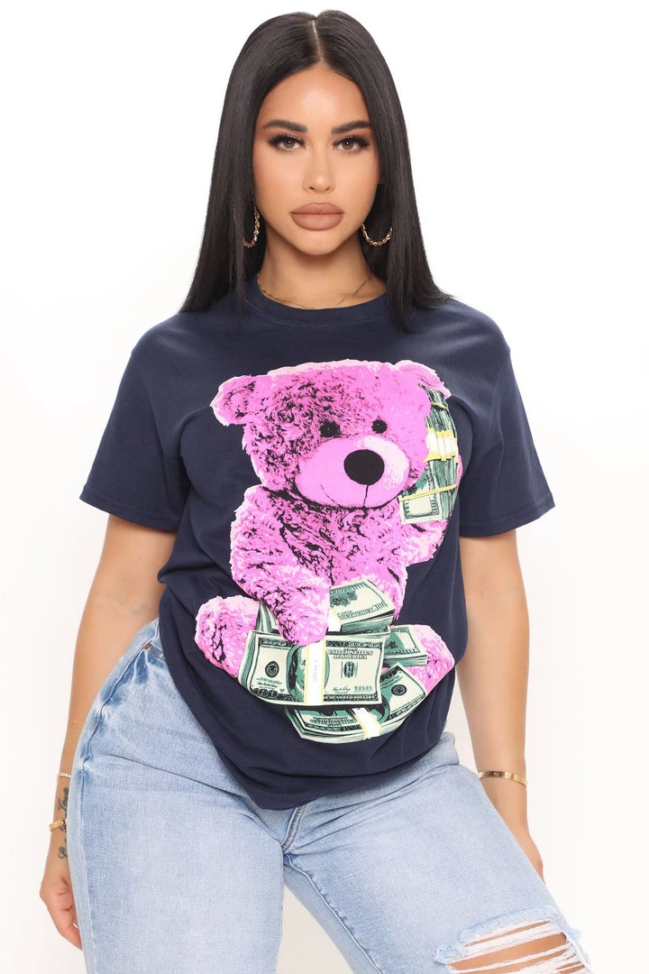 Mysite Money Bear Top - Navy 1 Mysite Money Bear Top - Navy