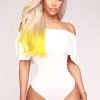 Fashion Nova Teddies & Babydolls Happy Hour Bodysuit - Ivory