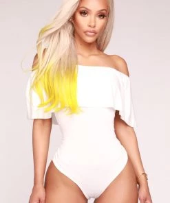 Fashion Nova Teddies & Babydolls Happy Hour Bodysuit - Ivory