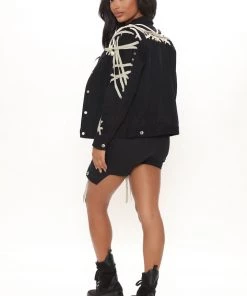 Fashion Nob In An Entanglement Denim Jacket - Black Coming Soon 7 Fashion Nob In An Entanglement Denim Jacket - Black Coming Soon