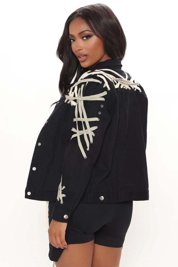 Fashion Nob In An Entanglement Denim Jacket - Black Coming Soon 3 Fashion Nob In An Entanglement Denim Jacket - Black Coming Soon