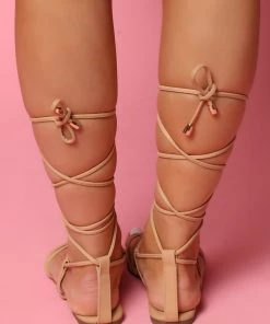 Mysite Coastline Wrap Sandals - Nude