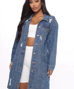 Fashion Nob Teddies & Babydolls It's A Long Story Denim Jacket - Medium Wash