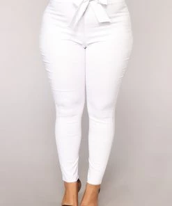 Fashion Nova Office Babe Knot Your Girl Pants - White