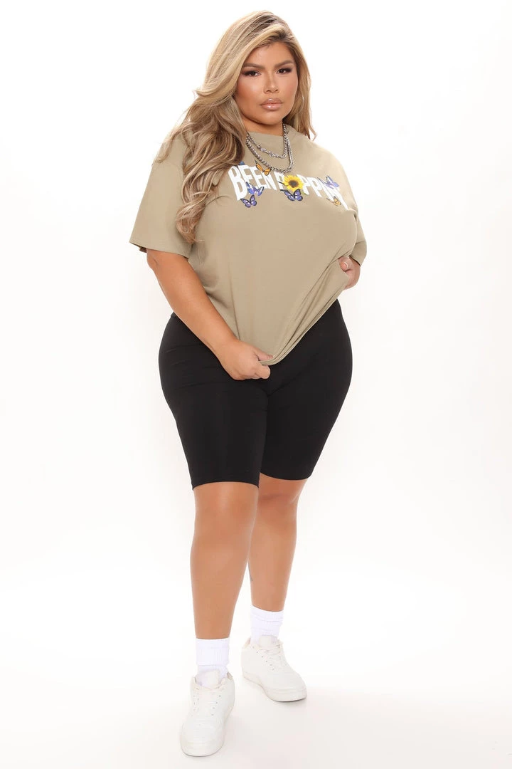 FashionNob Been Poppin' Butterfly Top - Khaki Teddies & Babydolls