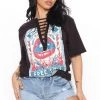 Fashion Nova Rock And Roll Frees The Soul Tunic Top - Black Teddies & Babydolls
