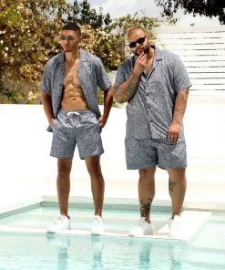 Mysite Noise Short Sleeve Woven Top - White/Black New Today