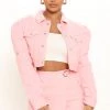 Fashion Nob Teddies & Babydolls It's Me You Want Cropped Jacket - Pink