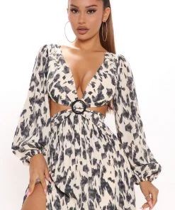 Mysite In My Element Maxi Dress - Cream/combo