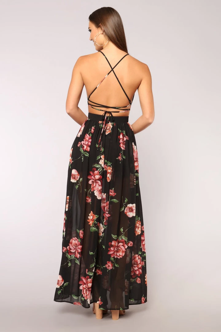 Mysite Lanai Maxi Dress - Black Floral New Today 6 Mysite Lanai Maxi Dress - Black Floral New Today