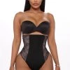 Fashion Nob Hold Me In High Rise Thong Shapewear - Black Teddies & Babydolls