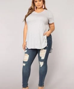 Mysite Laid Back Tee - Heather Grey New Today