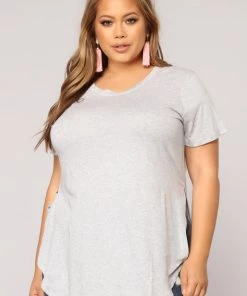 Mysite Laid Back Tee - Heather Grey New Today