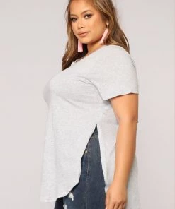 Mysite Laid Back Tee - Heather Grey New Today