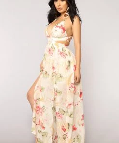Mysite Lanai Maxi Dress - Ivory Floral