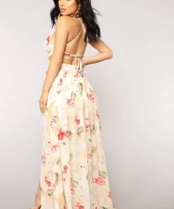 Mysite Lanai Maxi Dress - Ivory Floral