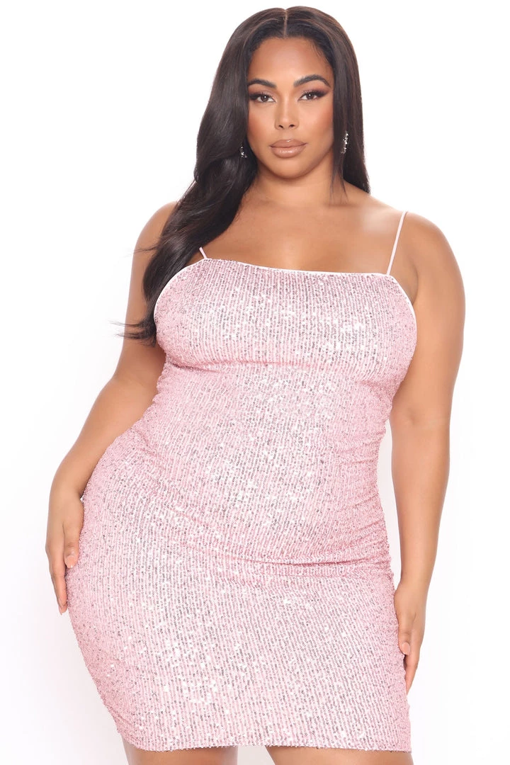 Mysite Shine Bright Sequin Mini Dress - Pink New Today