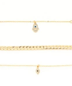 Fashion Nova Watching You Bracelet Trio - Gold