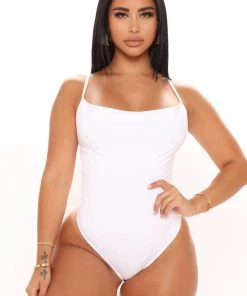 Fashion Nova Cowl Me Up Bodysuit - White