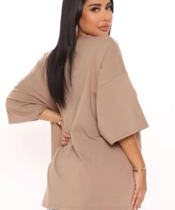 Fashion Nova Best Sellers Soaring High Vintage Top - Taupe
