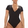 Fashion Nova Teddies & Babydolls Gwen II Bodysuit - Black