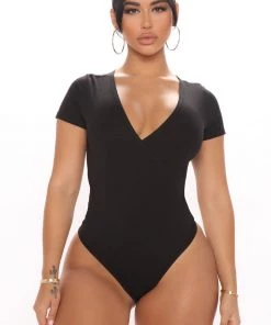 Fashion Nova Teddies & Babydolls Gwen II Bodysuit - Black