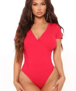 Fashion Nova Teddies & Babydolls Gwen II Bodysuit - Red