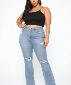 Fashion Nova Influencer Looks I'll See Ya There Flare Jeans - Medium Blue Wash