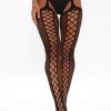 Fashion Nova Teddies & Babydolls Into You Lace Up Garter Tights - Black