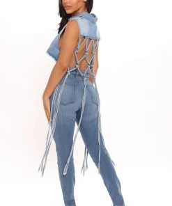 Fashion Nob Can't Tie Me Down Denim Vest - Light Wash 7 Fashion Nob Can't Tie Me Down Denim Vest - Light Wash