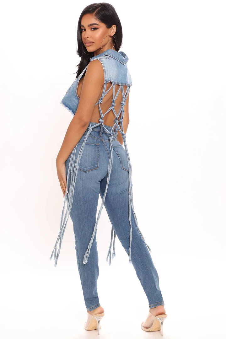 Fashion Nob Can't Tie Me Down Denim Vest - Light Wash 4 Fashion Nob Can't Tie Me Down Denim Vest - Light Wash