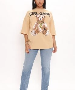 Fashion Nova Teddies & Babydolls Girl Gang Teddy Tunic Top - Khaki 10 Fashion Nova Teddies & Babydolls Girl Gang Teddy Tunic Top - Khaki