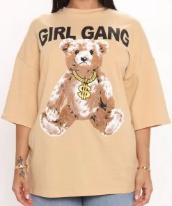 Fashion Nova Teddies & Babydolls Girl Gang Teddy Tunic Top - Khaki 13 Fashion Nova Teddies & Babydolls Girl Gang Teddy Tunic Top - Khaki