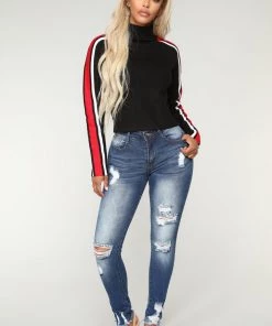 Fashion Nova Follow The Leader Skinny Jeans - Dark Denim New Today