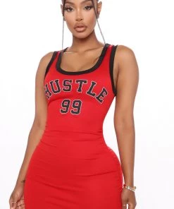 Fashion Nova She Shoots She Scores Ruched Mini Dress - Red