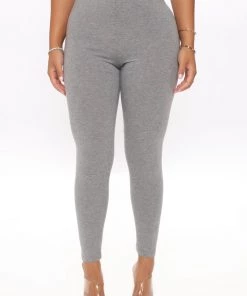 Fashion Nova Lean On Me Leggings - Heather Grey Teddies & Babydolls
